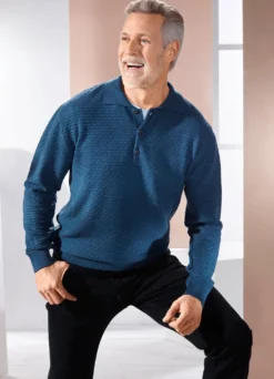 Polopullover mit kurzer Knopfleiste