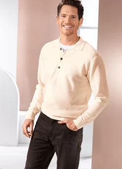 Polopullover mit kurzer Knopfleiste