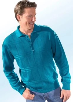 Polopullover mit kurzer Knopfleiste