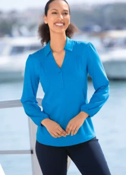 Poloshirt mit kurzer Knopfleiste in 2 Farben