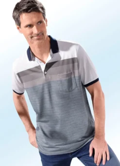 Poloshirt mit Strickkragen