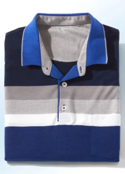 Poloshirt mit Strickkragen