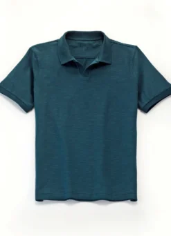 Poloshirt mit Strickkragen