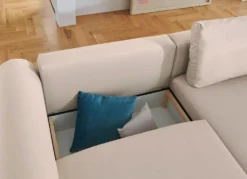 Polsterecke mit Bettfunktion und Dekokissen