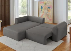 Polsterecke mit Bettfunktion und Dekokissen