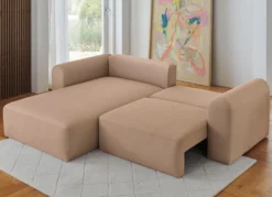 Polsterecke mit Bettfunktion und Dekokissen