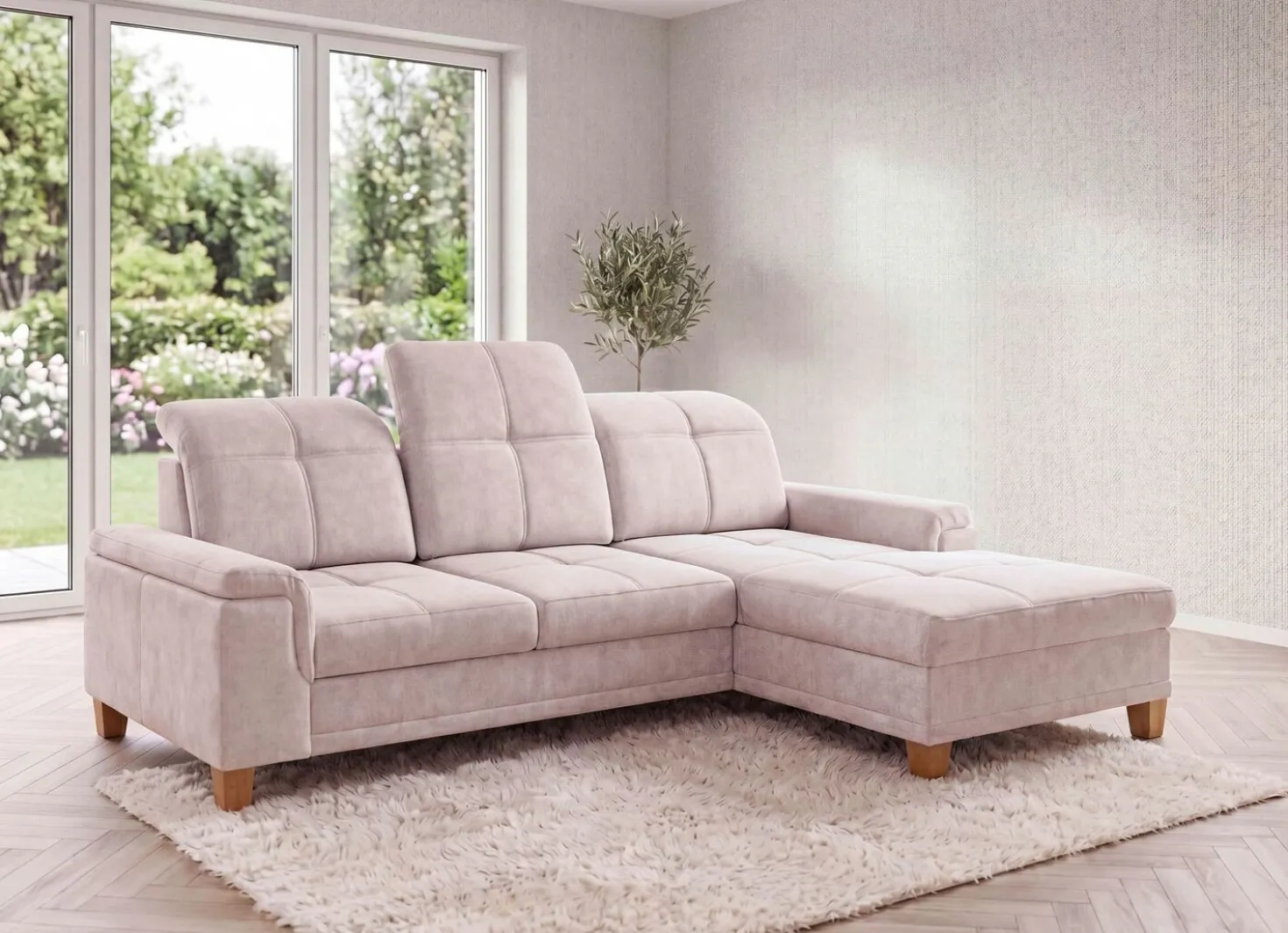 Polsterecke mit Longchair und Funktion
