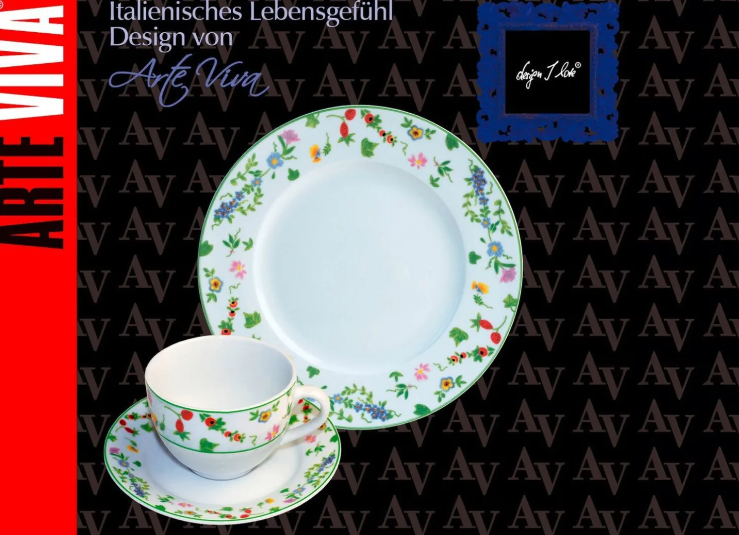 Porzellan-Geschirr Millefiori aus hochwertigem weißen Porzellan