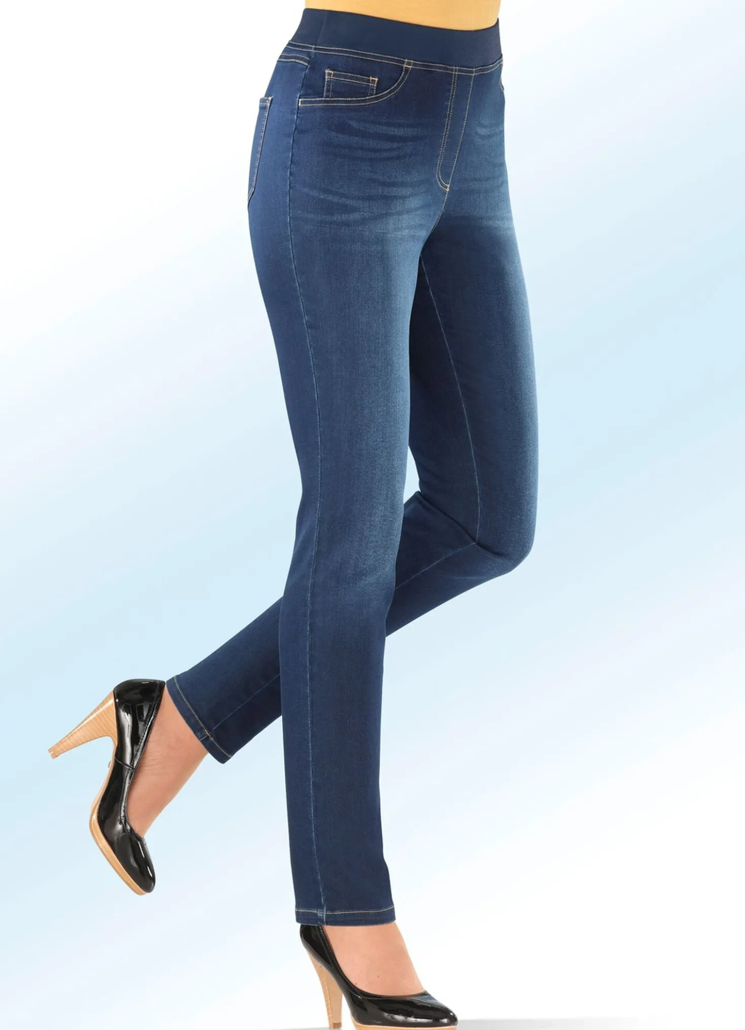 Power-Stretch-Jeans in Schlupfform