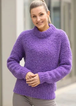 Pullover aus Bouclé mit Alpaka
