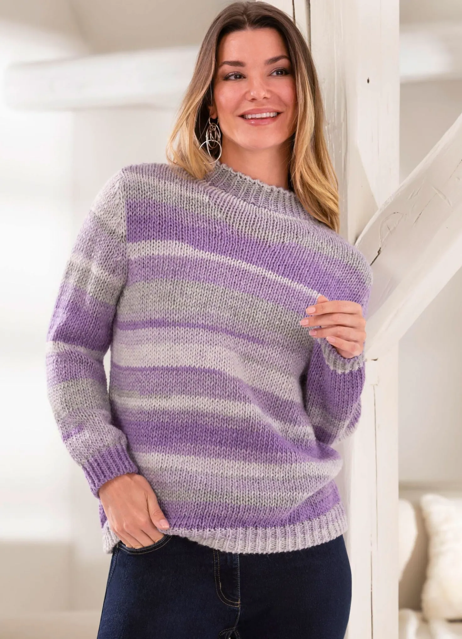 Pullover aus Melangegarn