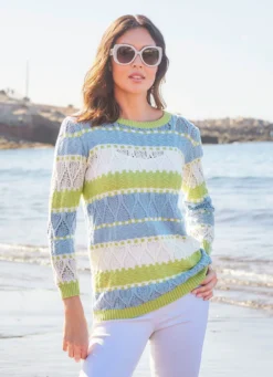 Pullover in Ajour-Strukturmix