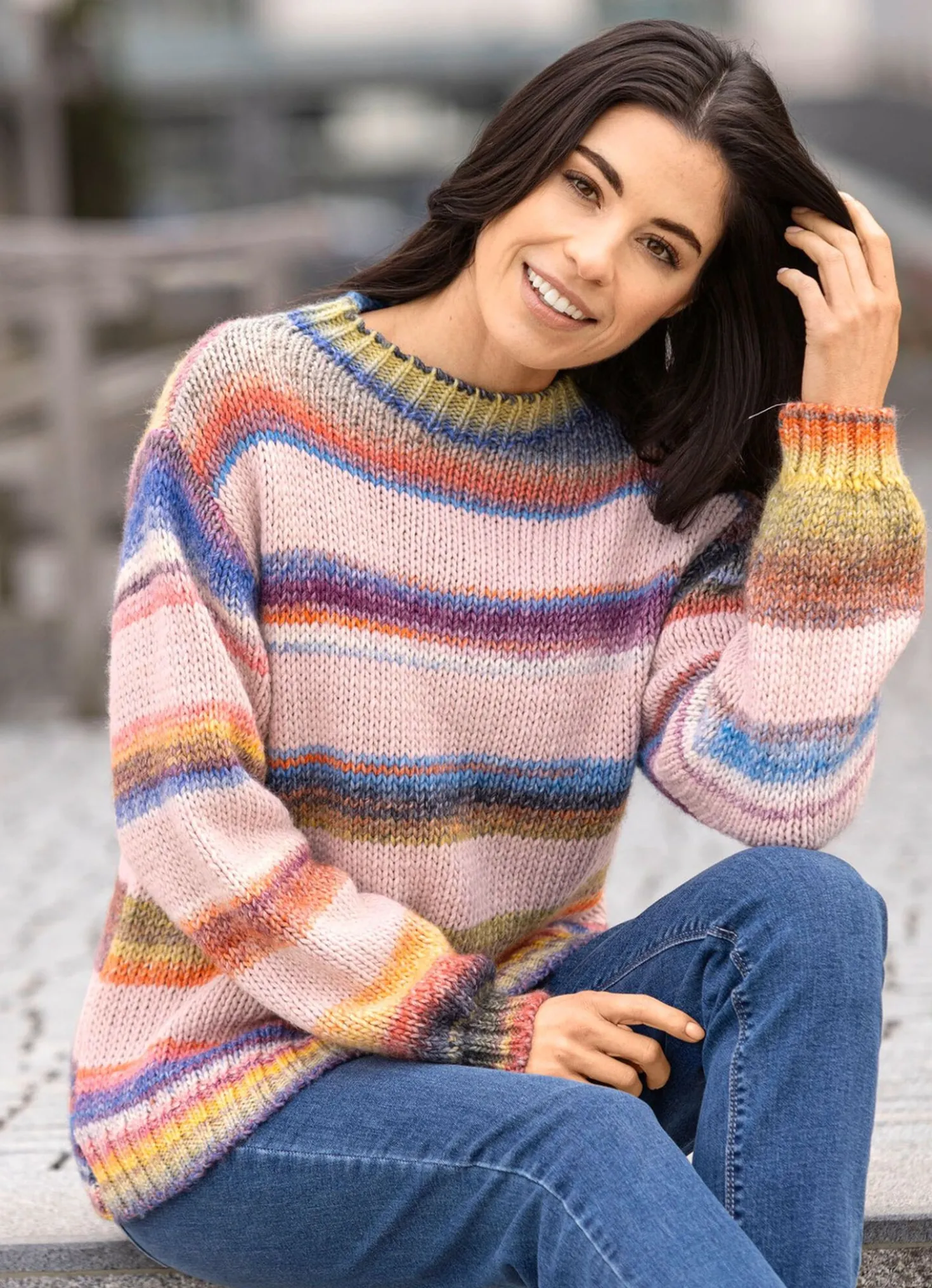Pullover in Grobstrick