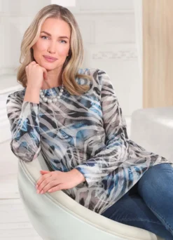 Pullover in Jacquard-Feinstrick