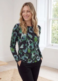 Pullover in Jacquard-Feinstrick mit edlem Glanzfaden