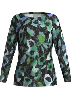 Pullover in Jacquard-Feinstrick mit edlem Glanzfaden