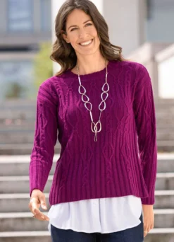 Pullover in Strukturmix