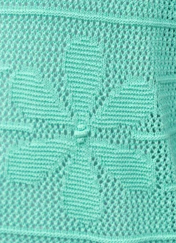 Pullover in transparenter Optik mit Blütenmotiven