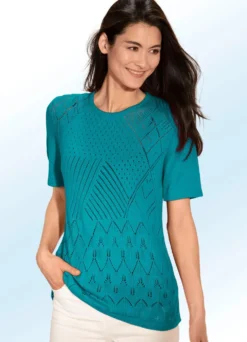 Pullover mit Ajourmix und feinen Strukturen