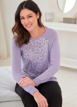 Pullover mit aufwendiger Paillettenzier