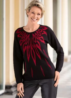 Pullover mit edel glänzendem Jacquard