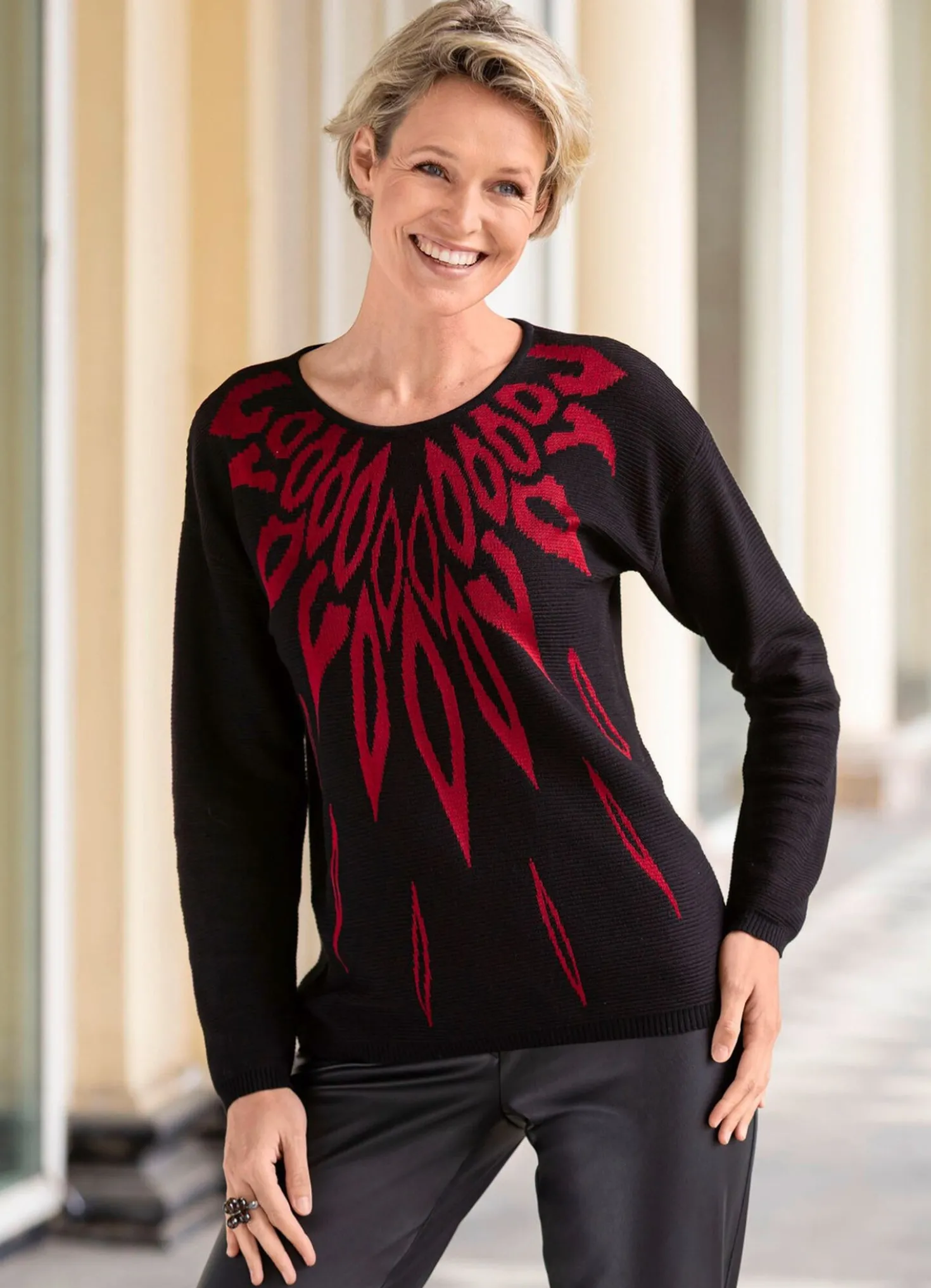 Pullover mit edel glänzendem Jacquard