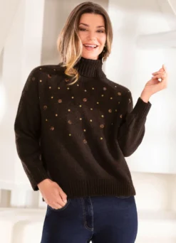 Pullover mit edler Plättchenzier