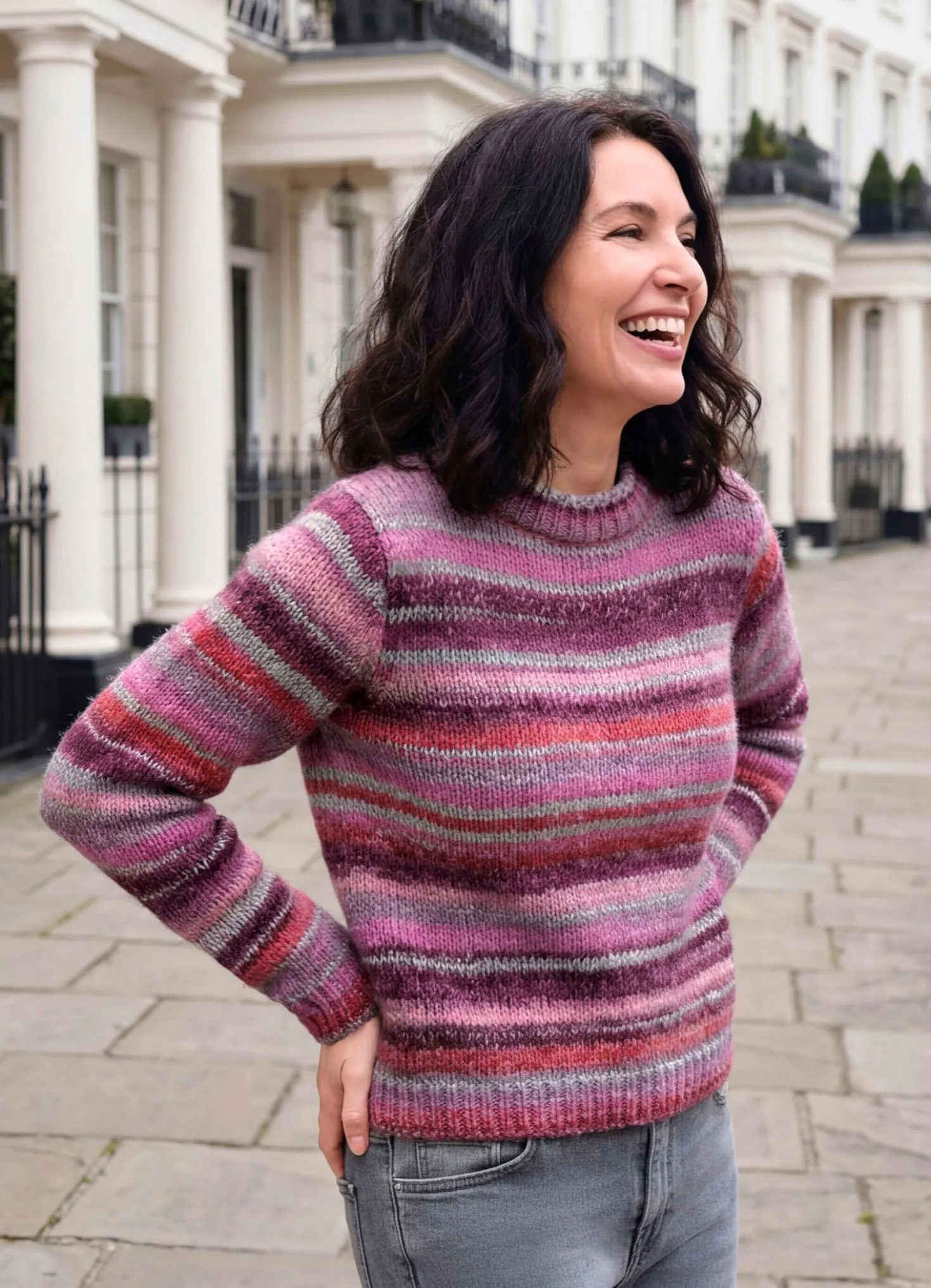 Pullover mit Effektgarn und Glitzerakzenten
