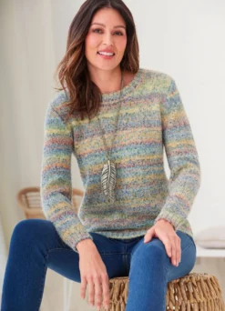 Pullover mit effektvollem Multicolorgarn