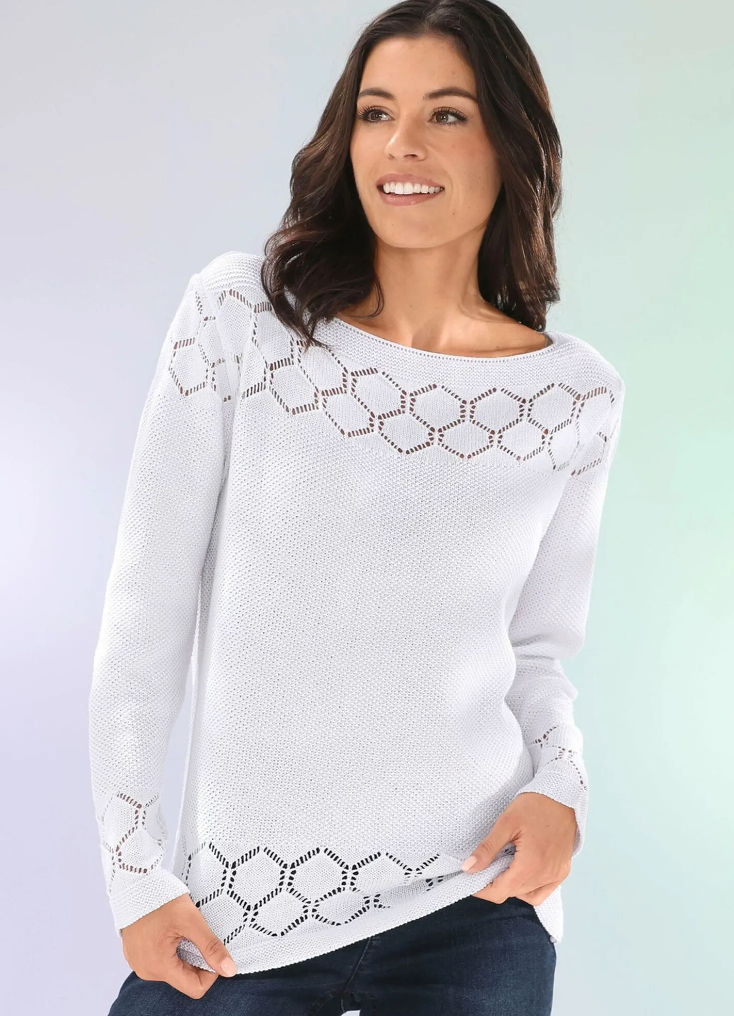 Pullover mit eindrucksvollem Strukturmuster