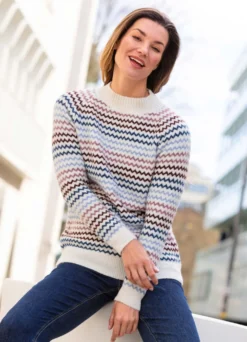 Pullover mit Farbverlauf im Zackenmuster