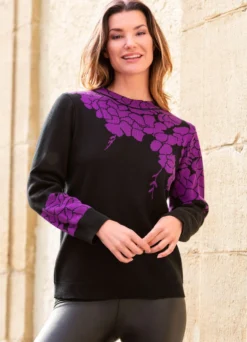 Pullover mit floralen Jacquardakzenten