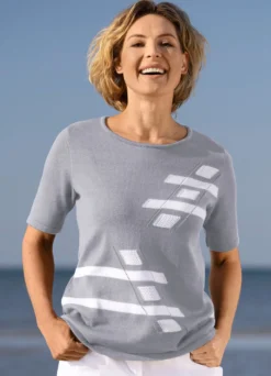 Pullover mit Intarsien-Vorderteil