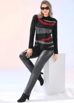 Pullover mit Jacquard-Vorderteil