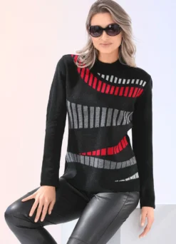 Pullover mit Jacquard-Vorderteil