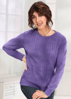 Pullover mit streckendem Strukturmix