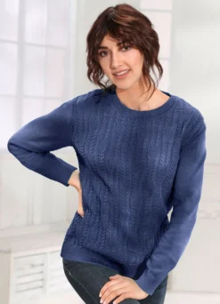 Pullover mit streckendem Strukturmix