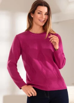 Pullover mit streckender Struktur