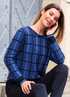 Pullover mit streckender Struktur