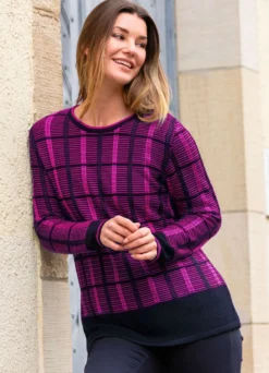 Pullover mit streckender Struktur