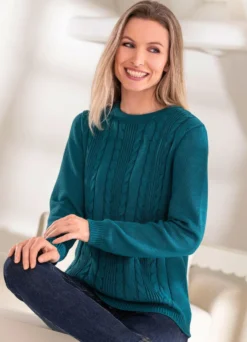Pullover mit streckender Struktur