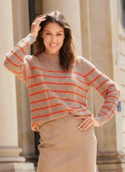 Pullover mit Streifen-Dessin