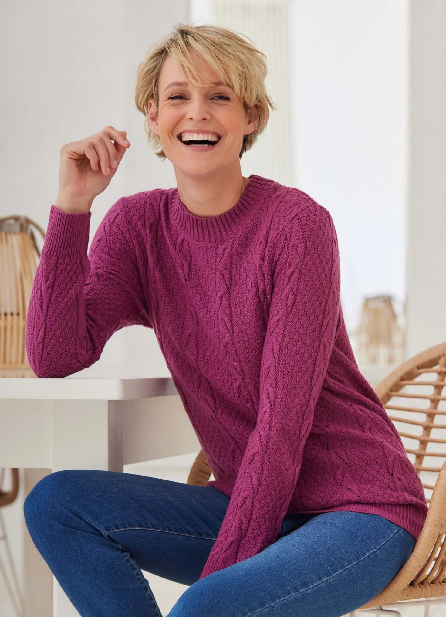 Pullover mit Strukturmustermix