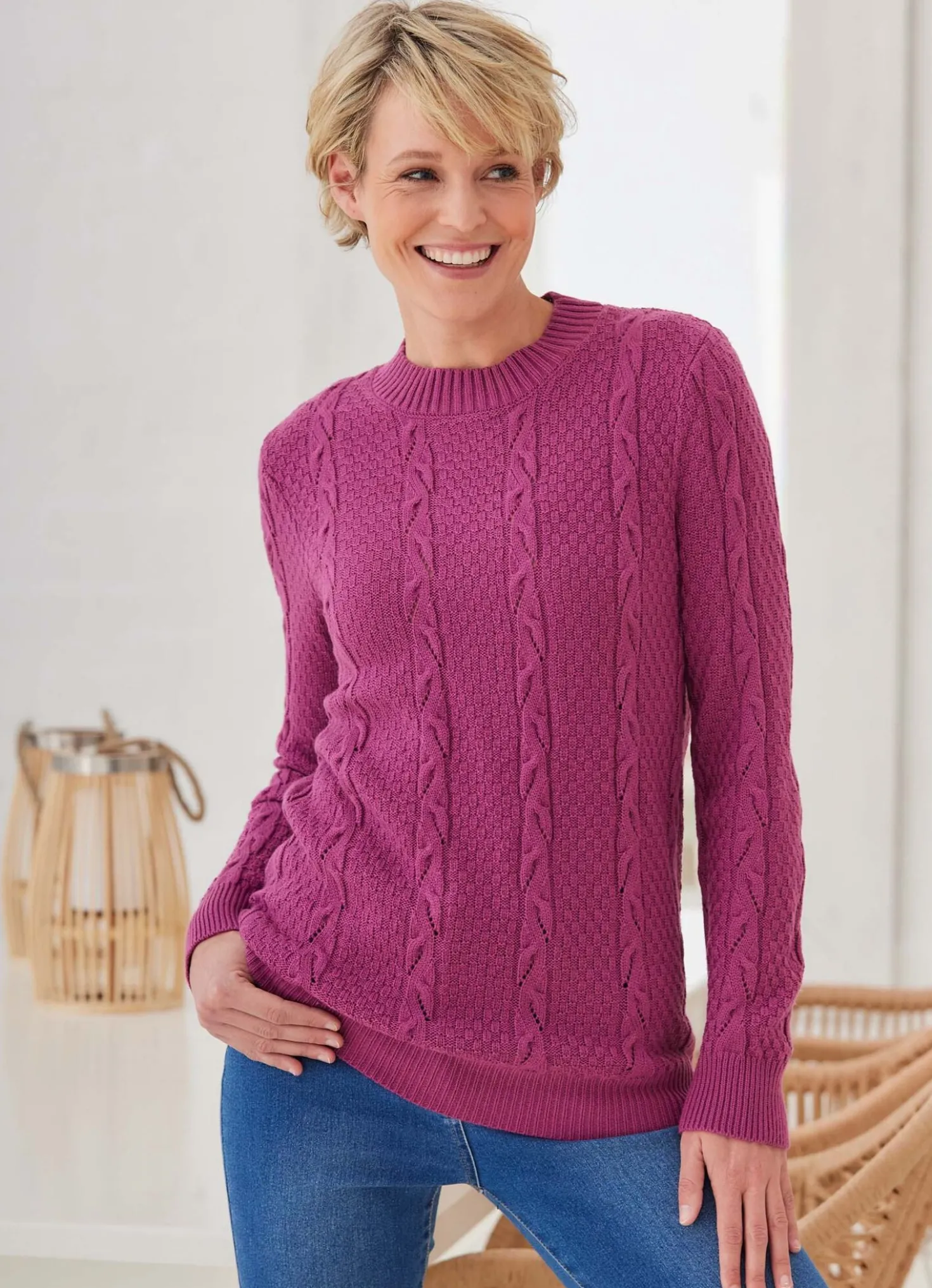Pullover mit Strukturmustermix