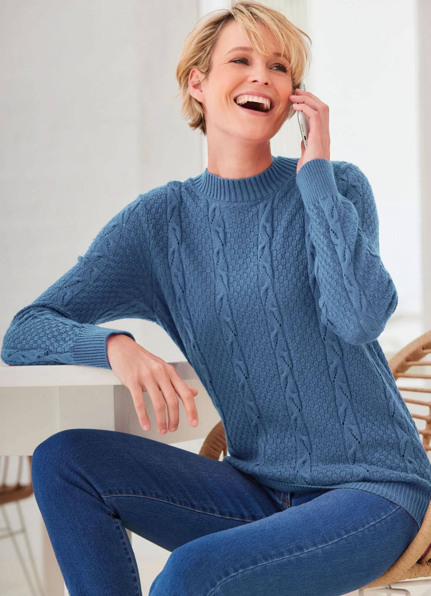 Pullover mit Strukturmustermix