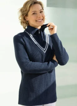 Pullover mit Troyerkragen