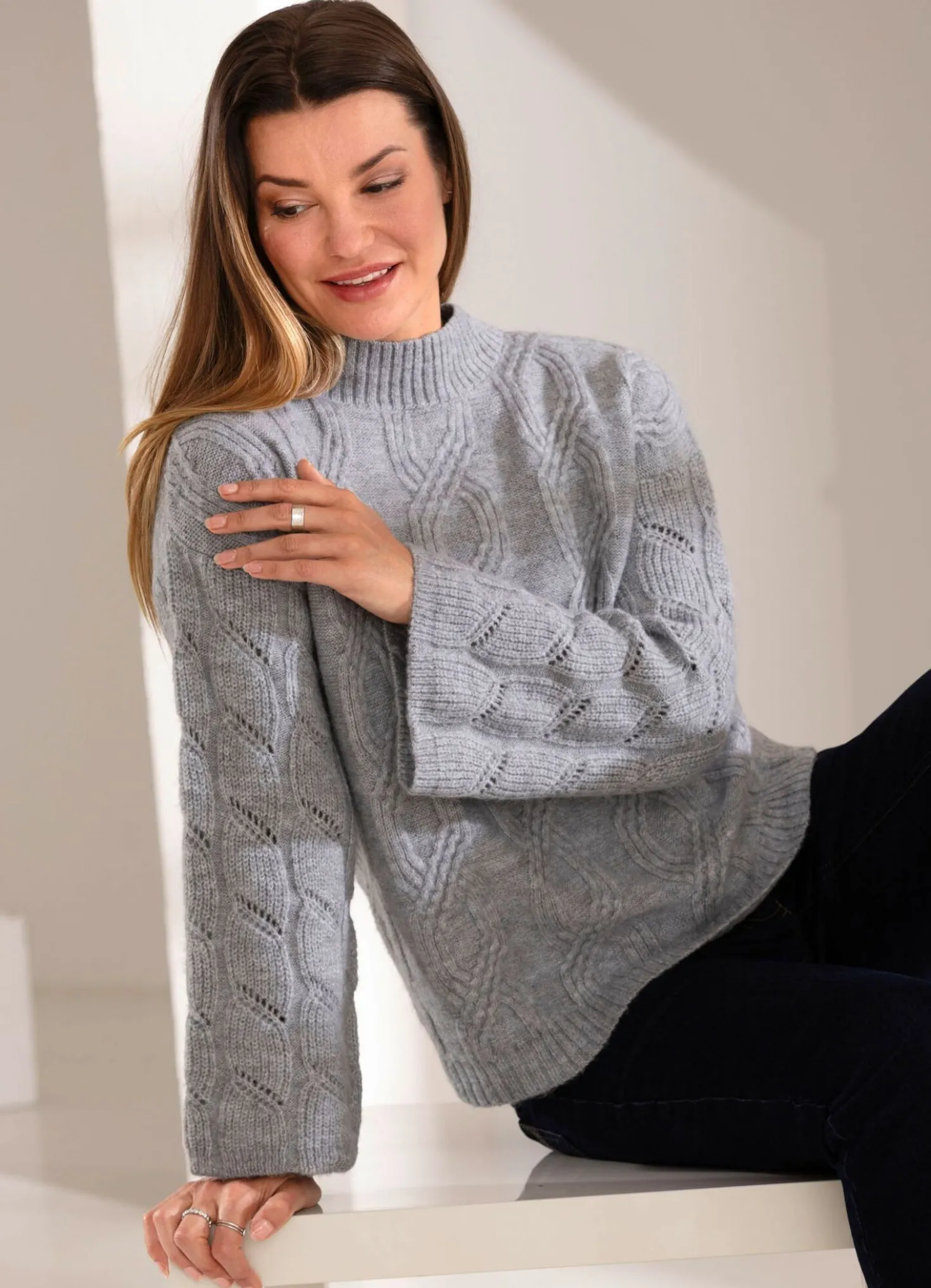 Pullover mit weiten Ärmeln