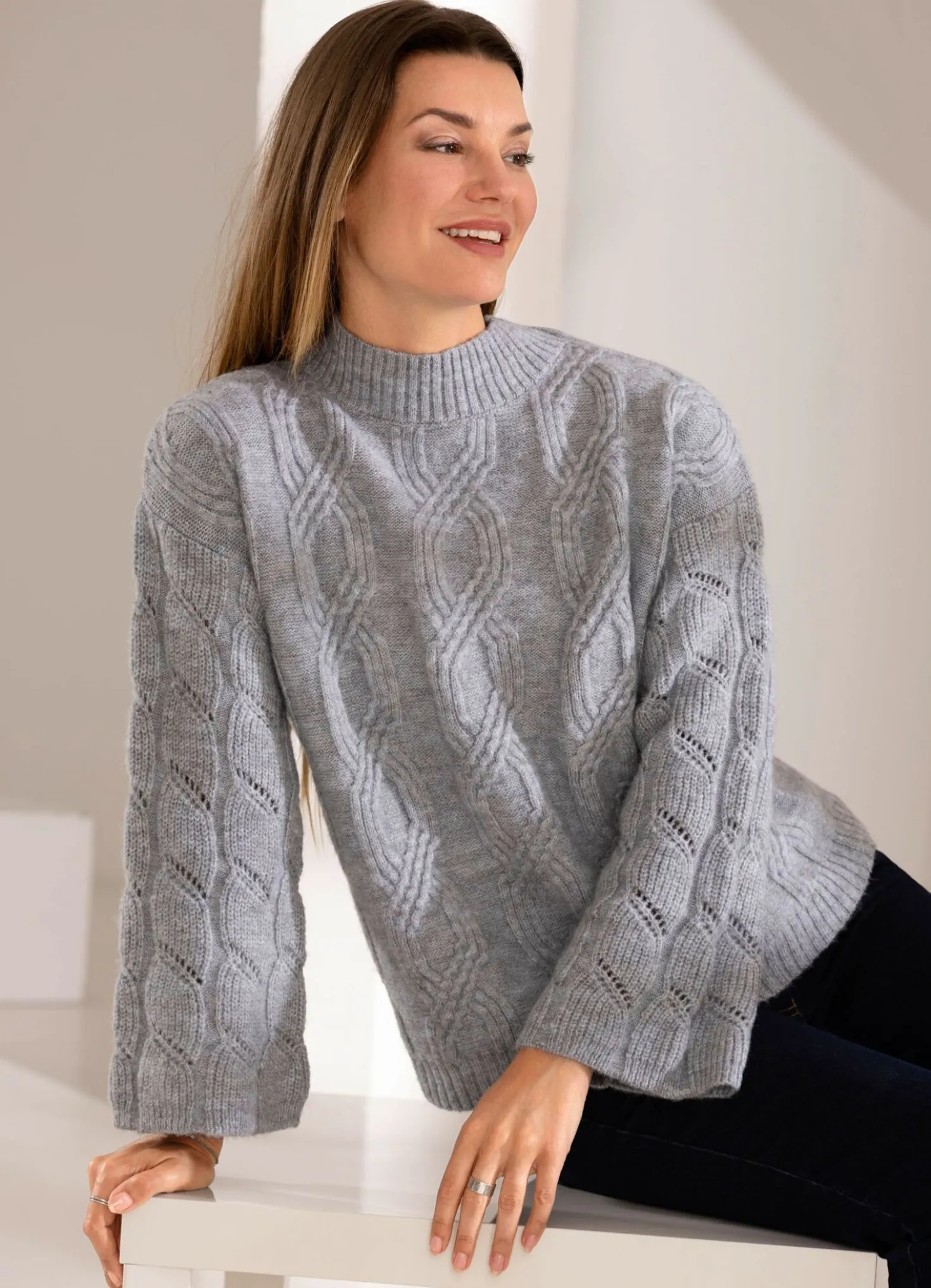 Pullover mit weiten Ärmeln