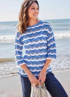 Pullover mit Wellendessin