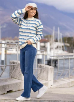 Pullover mit Wellenmuster